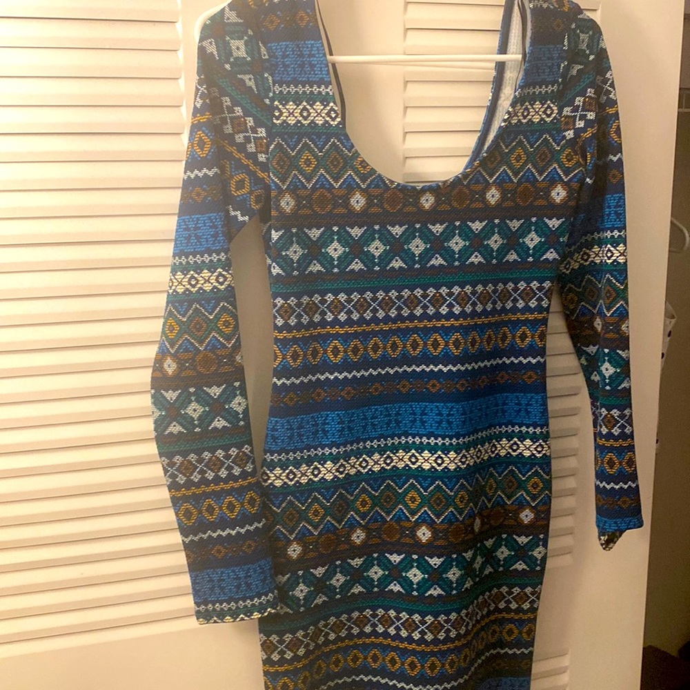Small, long sleeve mini dress tribe designs